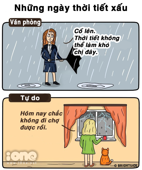 đi làm trời mưa