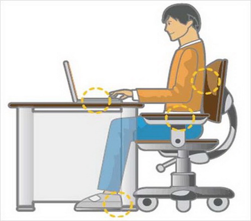 Các tư thế ngồi tránh mỏi khi dùng máy tính