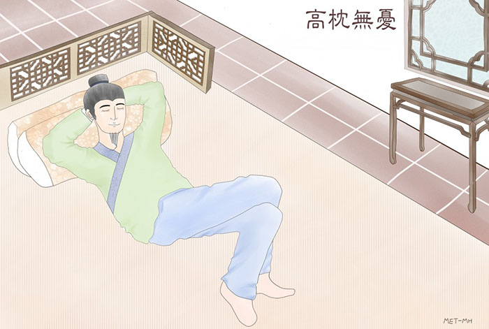 Thành ngữ Trung Hoa: Cao Chẩm Vô Ưu - kê cao gối ngủ kỹ (高枕無憂)