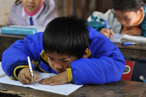 Ngồi học sai tư thế Ngồi học sai tư thế