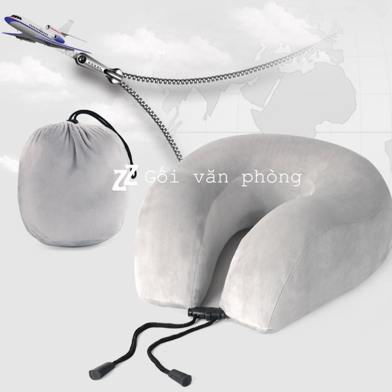 Gối chữ U du lịch gắn liền túi đựng GLC-09
