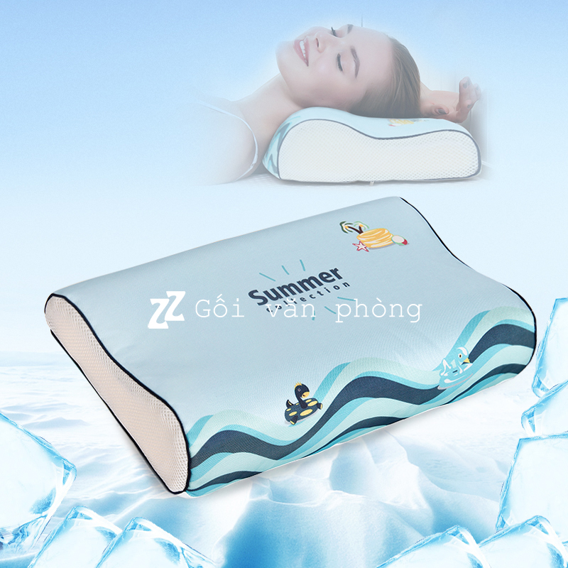 Gối chống ngáy cao cấp vỏ lụa mát nhiều hình đẹp SL100 Gối chống ngáy cao cấp vỏ lụa mát nhiều hình đẹp SL100